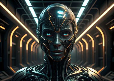 Futuristic Cyborg Portrait
