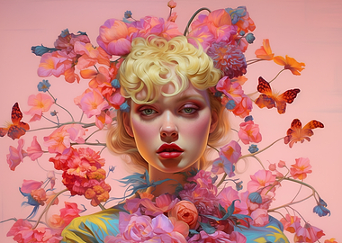 Floral Portrait of a Woman