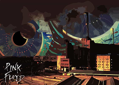 Pink Floyd Album Art Cityscape