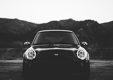 Black and White Mini Cooper
