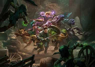 D&D Fantasy Battle in Landscape