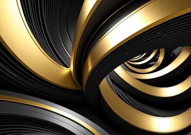 Abstract Gold and Black Rings