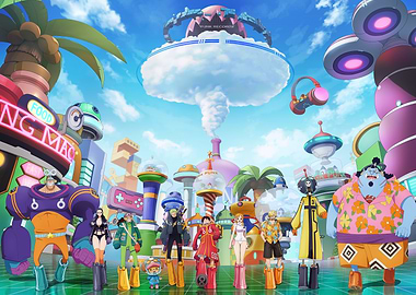 Straw Hat Pirates exploring Egghead Island