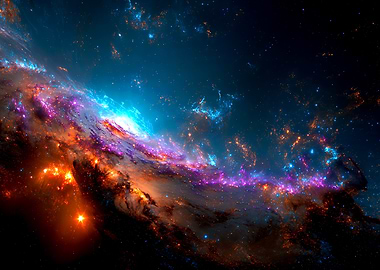 Colorful Galaxy Nebula Space Art