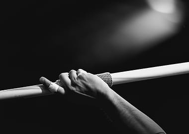 Javelin Thrower's Grip in Black and White