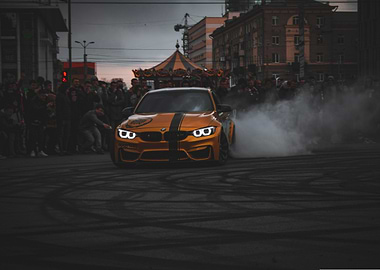 BMW M4 Drifting in City Center