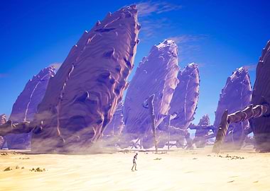 Alien Landscape with Figure