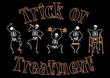 Halloween Skeletons Working Out