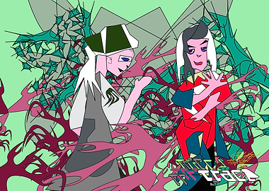 Abstract Figures with Geometric Background