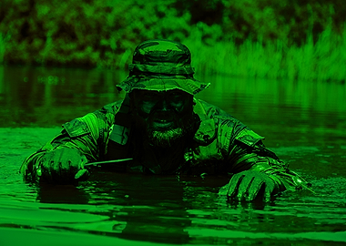 Soldier in Water, Night Vision