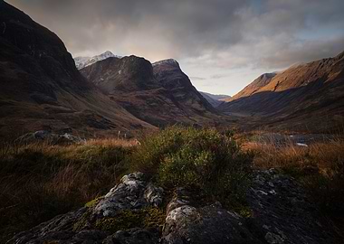 Scottish Highlands Mountain Glen Landscape