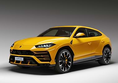 Yellow Lamborghini Urus Studio Shot