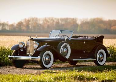 Vintage Packard Convertible in Field