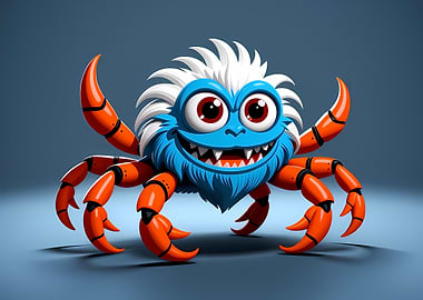 Cartoon Monster with Orange Legs