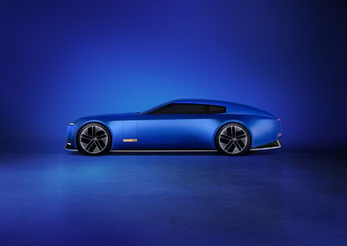 Jaguar 00 Sleek Blue Car Studio Shot