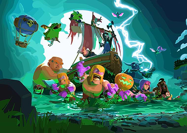 Clash of Clans Halloween Scene