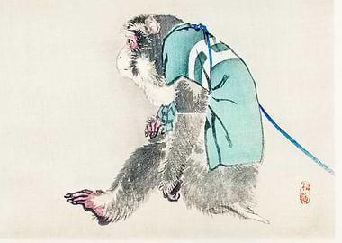 Japanese Woodblock Print of a Monkey