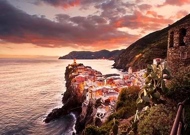 Vernazza, Cinque Terre at Sunset