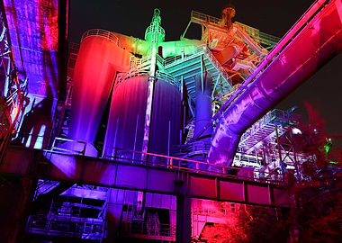 Hochofen 5 - Süd-West bei Nacht