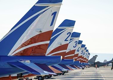 Aircraft Tails in Formation Patrouille de france