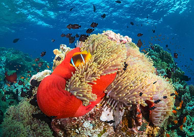 Clownfish and Anemone in Coral Reef