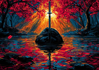 Katana in Stone, Autumnal River