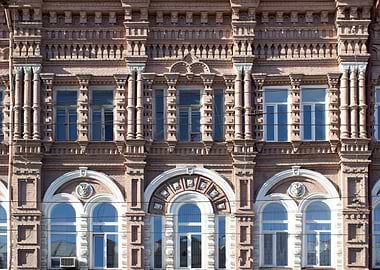 Ornate Brick Building Facade