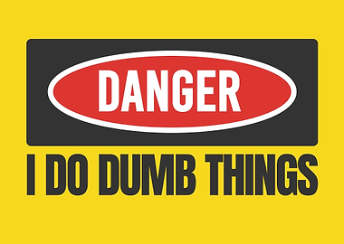 Danger I Do Dumb Things Sign
