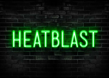 HEATBLAST Neon Sign on Brick Wall