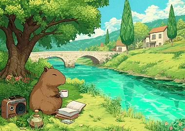 Capybara's Relaxing Riverside Retreat