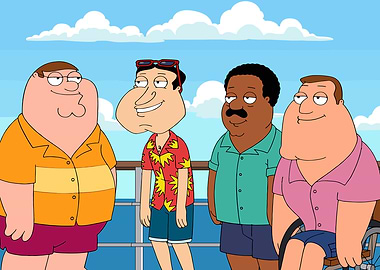 Family Guy characters on a cruise