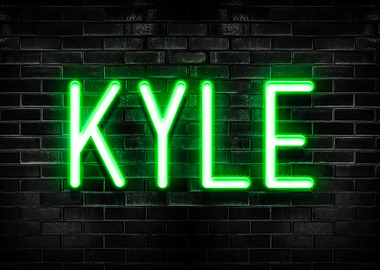 Kyle Neon Sign on Brick Wall