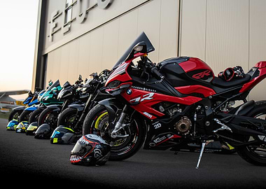 Motorcycles and Helmets Lineup