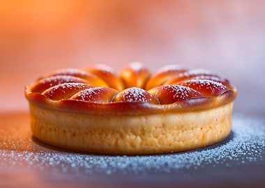 Delicious Peach Tart with Powdered Sugar