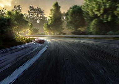 Racing Track at sunset