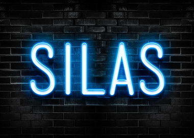 Silas Neon Sign on Brick Wall