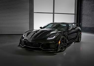 Black Corvette Z06 in Garage