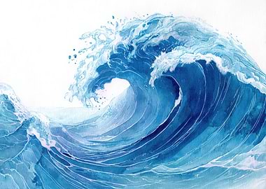 Watercolor Ocean Wave