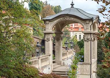 Ornate Gazebo in a Lush Garden