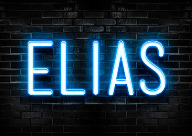 Elias Neon Sign on Brick Wall