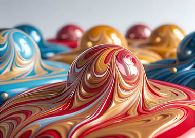 Colorful Swirl Abstract Spheres