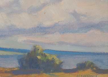 Pastel Landscape Painting with Water