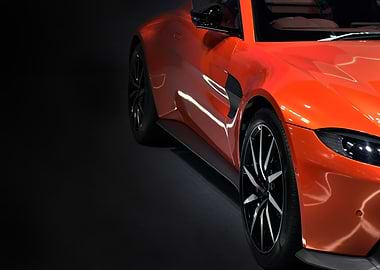 Orange Sports Car Close-Up