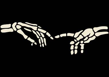Skeletal Hands Creation of Adam Parody