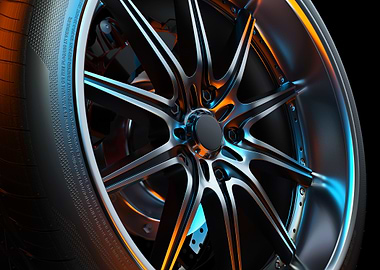 Car Wheel with Silver Rim