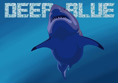 Deep Blue Shark Illustration