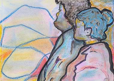 Pastel of a Shared Gaze