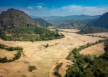 Aerial view of rural landscape