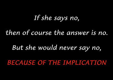 Because of the implication text art