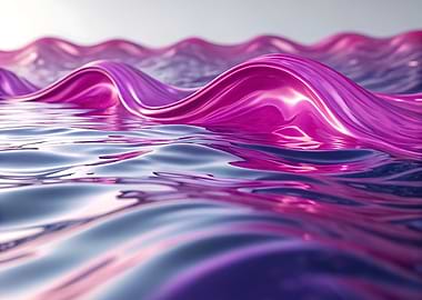 Abstract Pink and Blue Water Waves